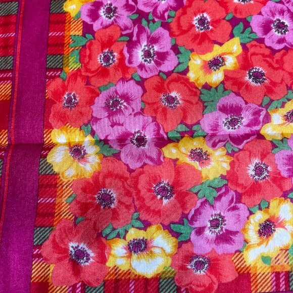 Vintage Ungaro Paris Cotton Handkerchief Scarf – Floral Print - Picture 8 of 10